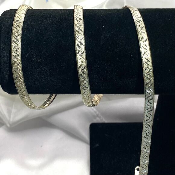 AGA# Striking 28” Sterling 925 Silver Herringbone Necklace - Picture 9 of 12